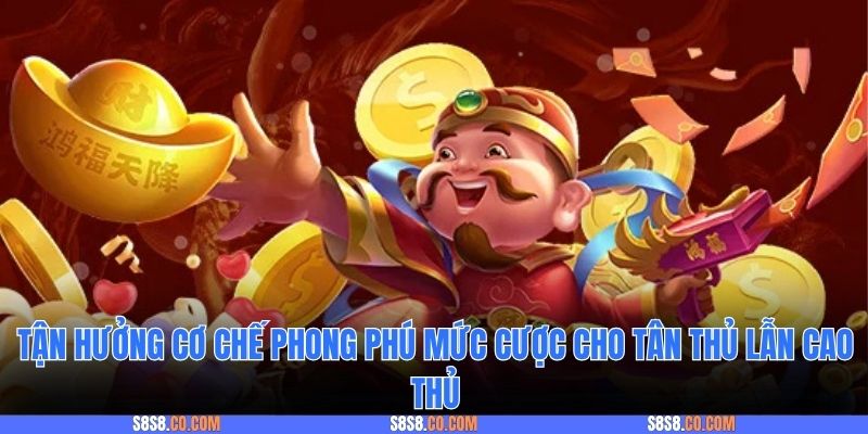 Tận hưởng cơ chế phong phú mức cược cho tân thủ lẫn cao thủ